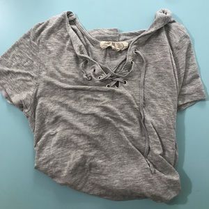 Grey flowy shirt:)